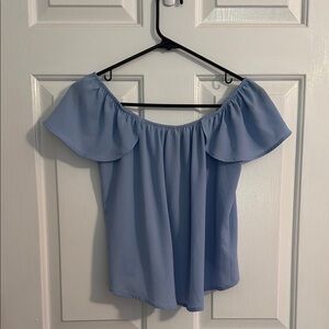 Elegant Blue Off-Shoulder Women's Top